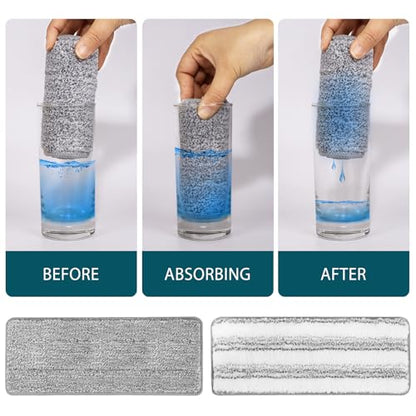 Mop Replacement Pads Compatible with JOYMOOP Flat Mop or Mop Bucket Set - Microfiber Flat Mop Pads for All 13" X 4.9" Squeeze Flat Floor Mop - Washable Mop Head Replacement (3+3 Pack) - color: 6 Pack
