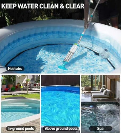 4-in-1 Cordless Rechargeable Small Pool Hot Tub Spa Pond Vacuum, Handheld Pool Cleaner Ideal for Spas, Hot Tubs Pond & Small Pools – 2026 New Model