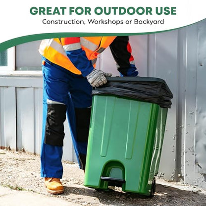65 Gallon Trash Bags | 50 Bags with Ties | Thick for Large Commercial Jobs | Construction Clean Up | Garbage bags for Yard Clean up - TrashMaster