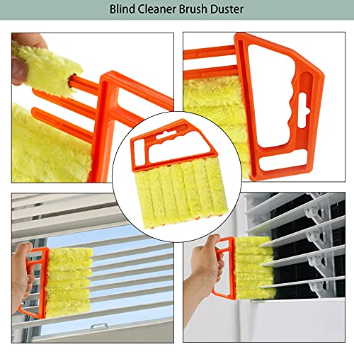 Openfly Venetian Blind Cleaner Duster Tool, Hand-held Window Shutters Duster, Window Blind Cleaning Tool, Groove Gap Cleaning Brush for Blind, Air Conditioner, Car Vents, Fan, Door Window Track- 8Pack