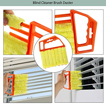 Openfly Venetian Blind Cleaner Duster Tool, Hand-held Window Shutters Duster, Window Blind Cleaning Tool, Groove Gap Cleaning Brush for Blind, Air Conditioner, Car Vents, Fan, Door Window Track- 8Pack
