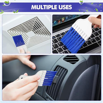 Boao 6 Packs Coil Brush Air Conditioner Condenser Refrigerator Cleaning HVAC Coil Cleaner Small Plastic Whisk Brush (Blue) - color: Blue