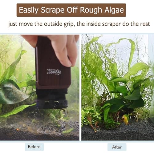 hygger Aquarium Strong Magnetic Cleaner Algae Magnet Cleaning Tool with Scraper Floating Brush for Fish Glass Tank S | Aquarium Algae Scraper, Scratch-Free Glass Cleaner with Detachable Scraper (S) - style: For 1/5" - 3/8" thickness Glass Tank