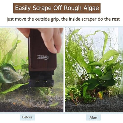 hygger Aquarium Strong Magnetic Cleaner Algae Magnet Cleaning Tool with Scraper Floating Brush for Fish Glass Tank S | Aquarium Algae Scraper, Scratch-Free Glass Cleaner with Detachable Scraper (S) - style: For 1/5" - 3/8" thickness Glass Tank
