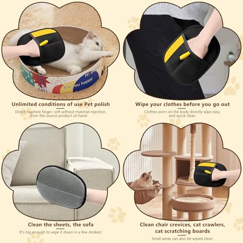 Magic Brush Pet Hair, Pet Hair Remover Gloves for Cats & Dogs, Newly Upgraded Reusable Electrostatic Pet Hair Remover Glove, for Couch Furniture, Carpet, Curtain