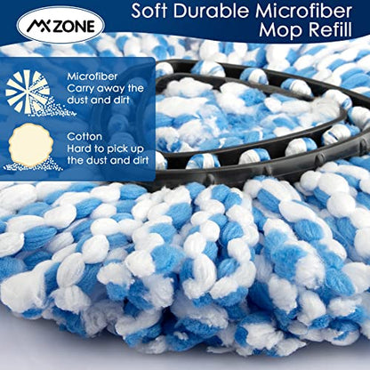 Spin Mop Replace Head for O Ceda Spinning EasyWring Rinse Clean Mop Refill, Mop Head Replacement fit 2 Tank System Mop Bucket, Microfiber, 2 Packs - size: 2pcs 2-Tank Mop Blue