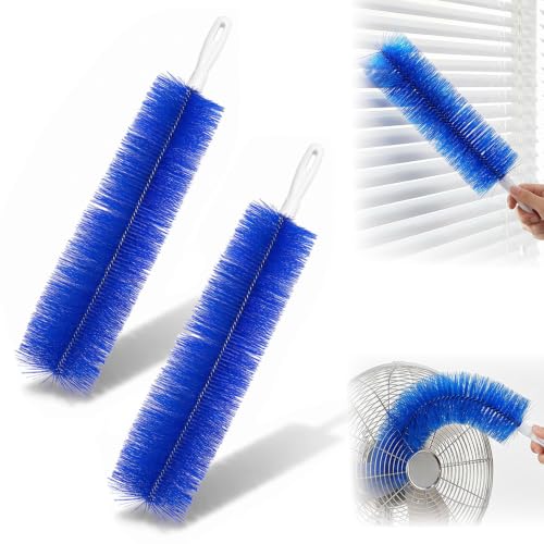 Bendable Microfiber Head, 2026 New Fan Cleaner Brush Reusable Dust Remover, Bendable Microfiber Brush for Electric Fans Air Conditioning, Home Car Vents, Curtain (Blue 2pcs) - color: Blue 2pcs