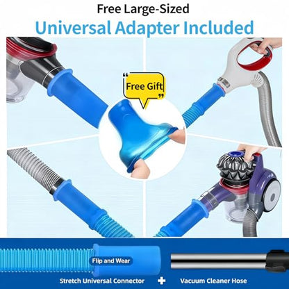 Dryer Vent Cleaner Kit - Universal Vacuum Hose Attachment & Lint Brush, Effectively Clean Clogged Dryer Ducts, Fit Most Vacuums for Dryer, Refrigerator Coils & Behind Appliances (Gray) - color: Gray