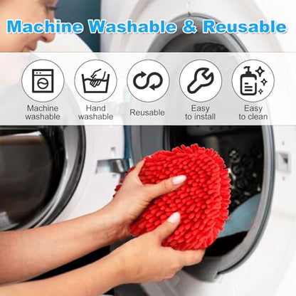 Mop Replace Head for O Cedar, Spin Mop Heads Replacements for Ocedar Easywring 1 Tank Spin Mop, Chenille Duster for Ocedar Mop Include 3 Pack Red Microfiber Chenille Mop Pad for Ocedar Spin Mop - size: For Ocedar 1 Tank Spin Mop