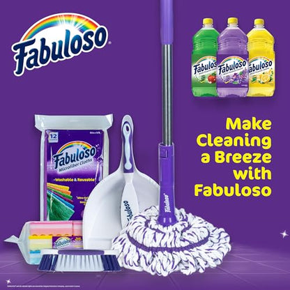 Fabuloso Twist Mop, Self Wringing Floor Mop with Non Scratch Scrubber and Removable Washable Head for Hardwood, Tile, Vinyl and Laminate Floors Cleaning System, 53 Inch Tall - size: Twist Mop