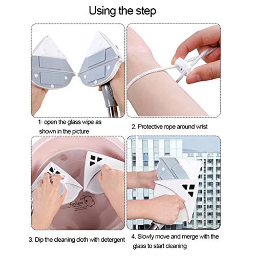 Magnetic Window Cleaner, Window Cleaner Glass Wiper Magnetic Cleaning Tools, for High-Rise Double Car Glazed Window Thickness