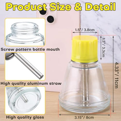 Noverlife 6Oz / 180ml Clear Acetone Pump Dispenser with Cap, Cone Glass Rubbing Alcohol Dispenser Push Down Nail Polish Remover Pump for Makeup Remover, Leak-Proof Press Glass Bottle for Makeup - color: A - 1pcs - Clear Cone Shaped