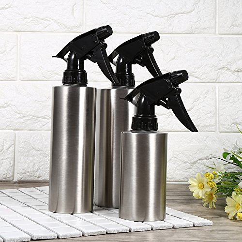 Fdit Plant Spray Bottle 250ml Stainless Steel Watering Can, Adjustable Nozzle for Mist or Stream No Clog, Lightweight Portable Design for Garden Flowers Home Use