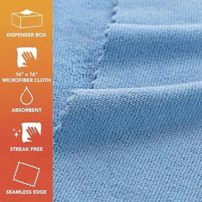 Arkwright Smart Rags Microfiber Cleaning Cloths, Pack of 50 in a Box, Lint Free 215 GSM Reusable Towels for Auto, Office and Household Cleaning, 16 x 16 in, Blue - color: Blue, size: 16 x 16 in