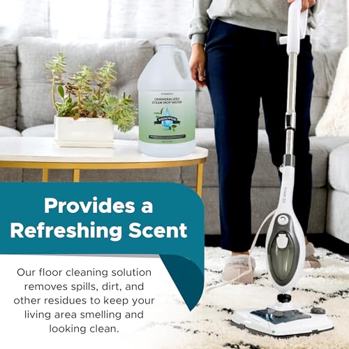 Steam & Go Demineralized Water for Steam Mop – Eucalyptus Mint Scent, 128 oz (Pack of 1) | Scented Floor Cleaner Solution, Ready-to-Use, Compatible with Any Steam Cleaner - size: 128 Fl Oz (Pack of 1)