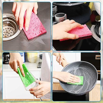 Zhengmy 200 Pieces Sponges Bulk Sponges Kitchen Compressed Sponge Natural Dish Sponge Compressed Wood Pulp Cleaning Without Scratching for Kitchen Bathroom, 3.9 x 2.4 x 0.12 Inch (Multicolor) - color: Multicolor
