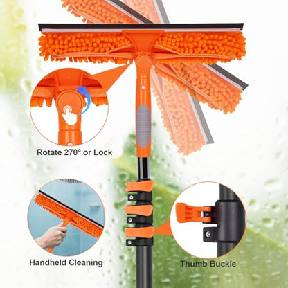 4.7-30FT Carbon Fiber Telescopic Squeegee for Window Cleaning Kit | Ultra-Light Heavy-Duty Carbon Fiber Extension Pole with 3/4 threaded Tip for Wide Accessory Compatibility - size: 30 FT