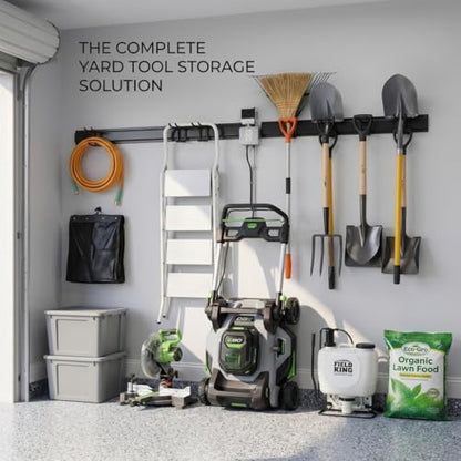 Aking Ace Garage Tool Organizer Wall Mount, 48-Inch Heavy Duty Garden Tool Rack for Shed, Holds 350lbs, Adjustable Storage Hanger for Shovel, Rake, and Power Tools - size: 3 Rail 6 Double Hooks