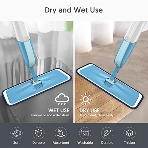 7 Count Reusable Microfiber Mop Pads for Swiffer PowerMop- MEXERRIS PowerMop Refills Hard Wood Floor Mop Pads Machine Washable, Wet Dry Dust Mop Pads Replacement for 13''-15'' Spray Wet Mops - color: Darkblue