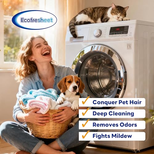 Washing Machine Cleaner Tablets Pet Pro, 30 Tablets Deep Cleaning Washer Cleaner for Pet Hair Residue & Odor Removal, Descaler for Front Load, Top Load & HE Washing Machines
