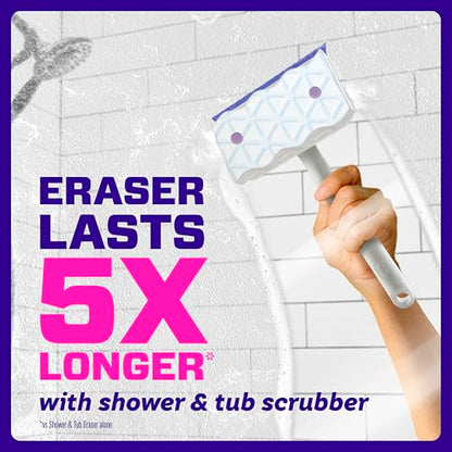 Mr. Clean Magic Eraser Sponge, Bathroom, Shower, Tub Cleaner, Soap Scum Remover, Bathroom Cleaning Supplies, Dawn Cleaning Power with Lavender Scent, Shower & Tub, 8ct - size: 1 Count (Pack of 8), style: Upgraded Version