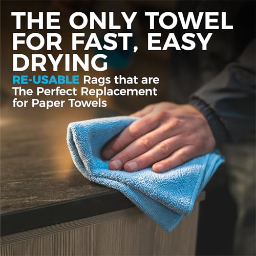 The Rag Company - All-Purpose Microfiber Terry Cleaning Towels - Commercial Grade, Highly Absorbent, Lint-Free, Streak-Free, Kitchens, Bathrooms, Offices, 300gsm, 12in x 12in, Lavender (12-Pack) - color: Lavender, size: 12in x 12in