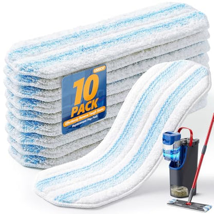 10 Pack Mop Replacement Pads for O Cedar H2pro Flat Mops,Mop Pads for O-Cedar Mop Refills,Washable and Reusable Microfiber Mops Pad Compatible with Ocedar Flat Head - size: 10 Pack