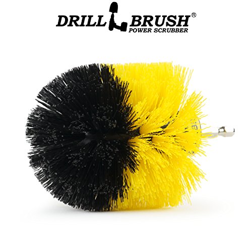 Drill Brush - Bathroom Cleaning Accessories - Shower Cleaner Brush - Scrub Brush - Bath Mat - Bathtub Brush - Sink Brush - Toilet Scrubbing Brush - Tile Flooring Cleaner - Grout Cleaner Brush for Home - color: All Purpose Medium-yellow