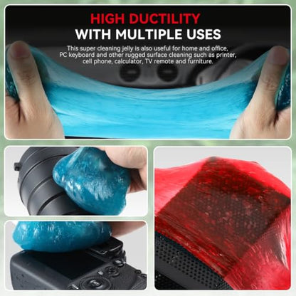 Auto Dynasty 2024 Universal Home/Office Keyboard/Interior Car Air Vent Auto Detailing Slime Cleaner Dust Cleaning Gel Putty Jelly, Pack of 2, Red and Blue - color: Red+Blue, size: 2 Pack
