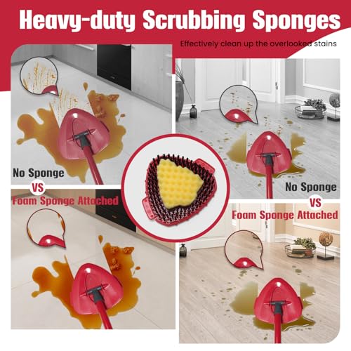 1 Pcs Spin Mop Replacements Scrub Brush and 1 Mop Base with 2 Pcs Scouring Pad Compatible with Cedar EasyWring 1 Tank System，Including 2Pcs Scouring Pad + 6Pcs Scrub Sponge Heavy Duty - color: 1 Pcs Brush + 1 Mop Base + 2pcs Scouring Pad + 6pcs Scrub Spon