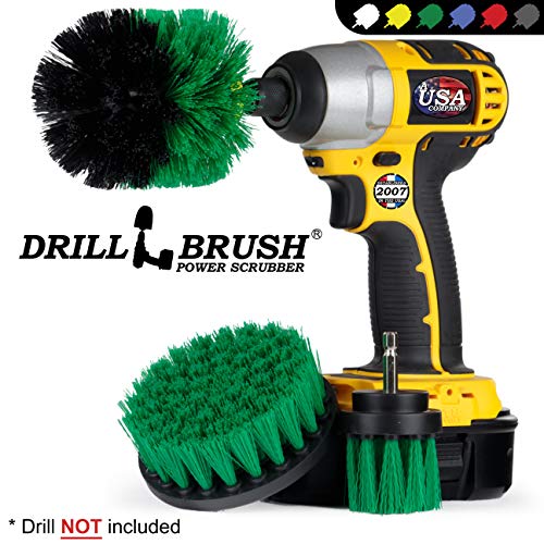 Drill Brush – Drill Brush Attachment – Drill Brush Power Scrubber – Drill Brush Set - Nylon Drill Brush - Drill Brush Scrubber - Drill Brush Cleaner - Grout Drill Brush - Drill Brush Kit - color: Green