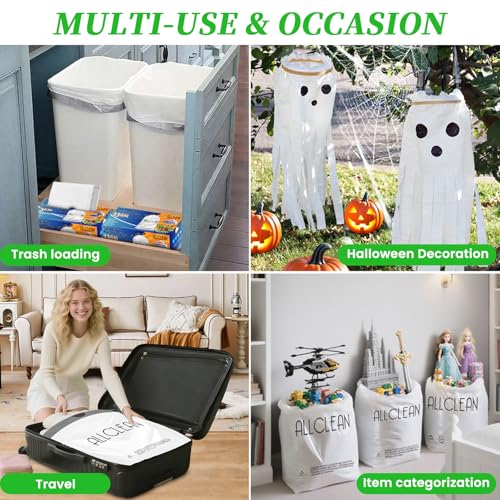 Trash Bags 13 Gallon Tall Kitchen Drawstring Garbage Bags,Fit 13 Gal Bins,Heavy Duty Tear&Leak Resistant Unscented Recyclable Trash Can Liners for Home Office Bathroom Garden Garage Outdoor - style: 13 Gallon-White