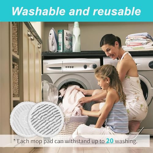 AIR U+ 8 Pack Replacement Steam Mop Pads for Shark S8201 S8001 S7001 S7201 S7000AMZ S7000 S7005 S7020 S7001C Steam Mop, Steam & Scrub All-in-One Scrubbing and Sanitizing, Dirt Grip Scrub Washable Pad - color: White 8 Pack