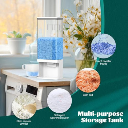 52.5 OZ Laundry Detergent Dispenser/Wall-Mounted Scent Booster Beads Dispenser for Laundry Room Storage, Suitable for Softener Beads/Sea Salt/Rice Dispenser/Sprinkles/Solid Grain Organize - size: 52.5 oz