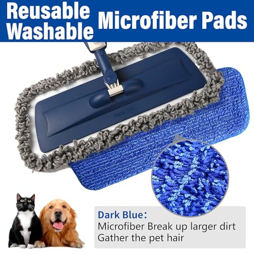 PowerMop Floor Mop with 720 ml Refillable Bottle & 2 Microfiber Pads | Powered wet dry mop for kitchen, wood, hardwood, laminate, ceramic tile floors, with washable pads and refillable bottle