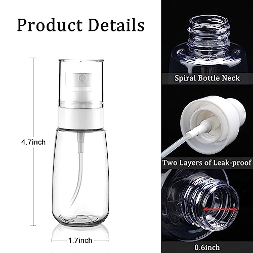 Cosywell Travel Spray Bottle TSA Approved 2oz 60ml 3 Pack Leak Proof Fine Mist Spray Bottles Empty Plastic Refillable Spray Bottle for Perfume Essential Oils Toners Rose Water Cosmetics(3Clear) - color: 3 Clear, size: 2 oz