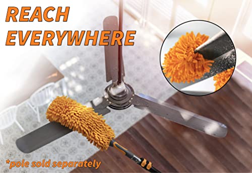 1.5-3 ft Window Squeegee with Long Handle & Dusting Kit // Car Window Cleaner Tool & Window Squeegee with Scrubber with Telescopic Extension Pole