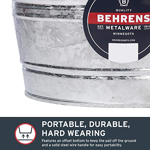 Behrens Hot-Dipped Galvanized Steel Utility Pail 4-1/4 Gallon - size: 17 quart, style: Hot Dipped