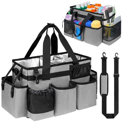 Cleaning Caddy Bag, Cleaning Supplies Organizer for Housekeepers, Housekeeping Caddy with Handle and Detachable Padded Cushion, Gray - color: Gray, size: Medium