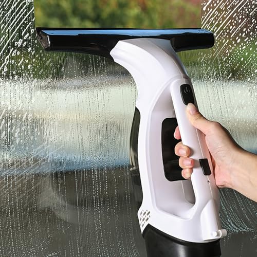 Window Vacuum Squeegee Cordless, Strong Suction Handheld Electric Window Cleaning Tool with Wastewater Collection for Shower Wall, Glass, Mirror, Countertop, Tiles, Car