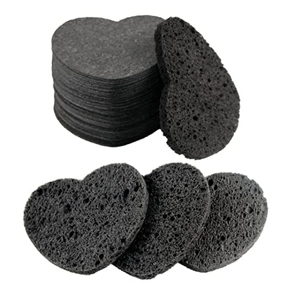 50-Count Facial Sponges Compressed, 100% Natural Cellulose Face Sponge Professional Cosmetic Spa Sponges for Face Cleansing, Exfoliating Mask, Makeup Removal for Travel and Home, Black - color: 50- Pack Black