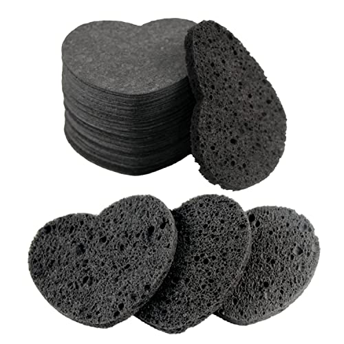 50-Count Facial Sponges Compressed, 100% Natural Cellulose Face Sponge Professional Cosmetic Spa Sponges for Face Cleansing, Exfoliating Mask, Makeup Removal for Travel and Home, Black - color: 50- Pack Black