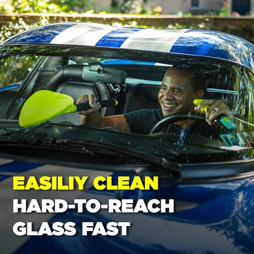 Invisible Glass 99050 Reach & Clean Glass Windshield Cleaner Tool Combo Kit with Premium Spray Glass Cleaner, Extendable Handle, (2) Reusable Quick Change Microfibers, and Storage Bag - style: Spray