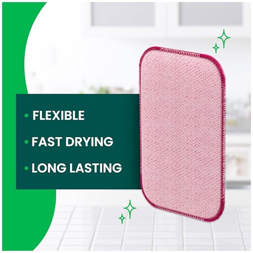 Scotch-Brite Dobie Scrub & Wipe Cloths, Sponge Cloths for Cleaning Kitchen, Bathroom, and Household, Dobie Scrub and Wipe Cloth Absorbs and Doesn't Scratch, 2 Cleaning Cloths