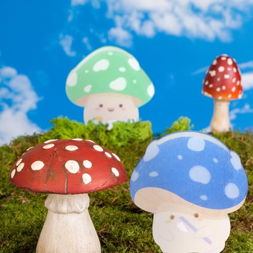6 Pieces Mushroom Kitchen Sponges Mushroom Sponges Fun Non-Scratch Scrub for Washing Dishes Pots Pans and Household Cleaning Supplies for Kitchen Dishes Furniture Gifts - color: Mushroom