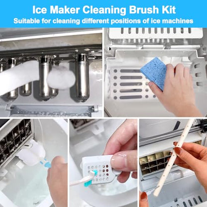 XANGNIER Ice Machine Cleaner Brush Kits,Countertop Ice Maker Cleaning Tools Accessories-1Pcs Cleaning Sponge and 19 Pcs Small Crevice Cleaning Brush for Tight Spaces - color: Multicolor1