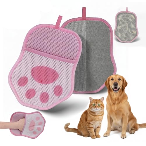 Nexius Pet Hair Removal Glove, Reusable Strong Grooming Fur Remover for Cats & Dogs, Electrostatic Pet Hair Remover| Removes Fur from Furniture, Clothes, Carpets & Car Seats (Pink) - color: Pink, size: Pack 1
