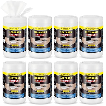 Threlaco 8 Pack 480 Count Electronic Wipes Screen Cleaner Wipes for Computer Laptop Monitor Lens Phone TV Screens Keyboard Cleaning