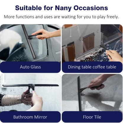 14'' Shower Squeegee, TOOVEM Squeegee for Shower Glass Door for Glass Doors, Windows, Bathroom, Car Windshield, Black - style: Black 14 inch