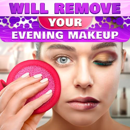 2 in 1 Face Scrub Pads, Reusable Makeup Remover Pads 3 Pcs – Microfiber Exfoliating Washcloth, Washable Face Scrubber, Facial Cleansing Pads for Eyes, Lips & Neck, Makeup Remover Cloth, Gift for Women